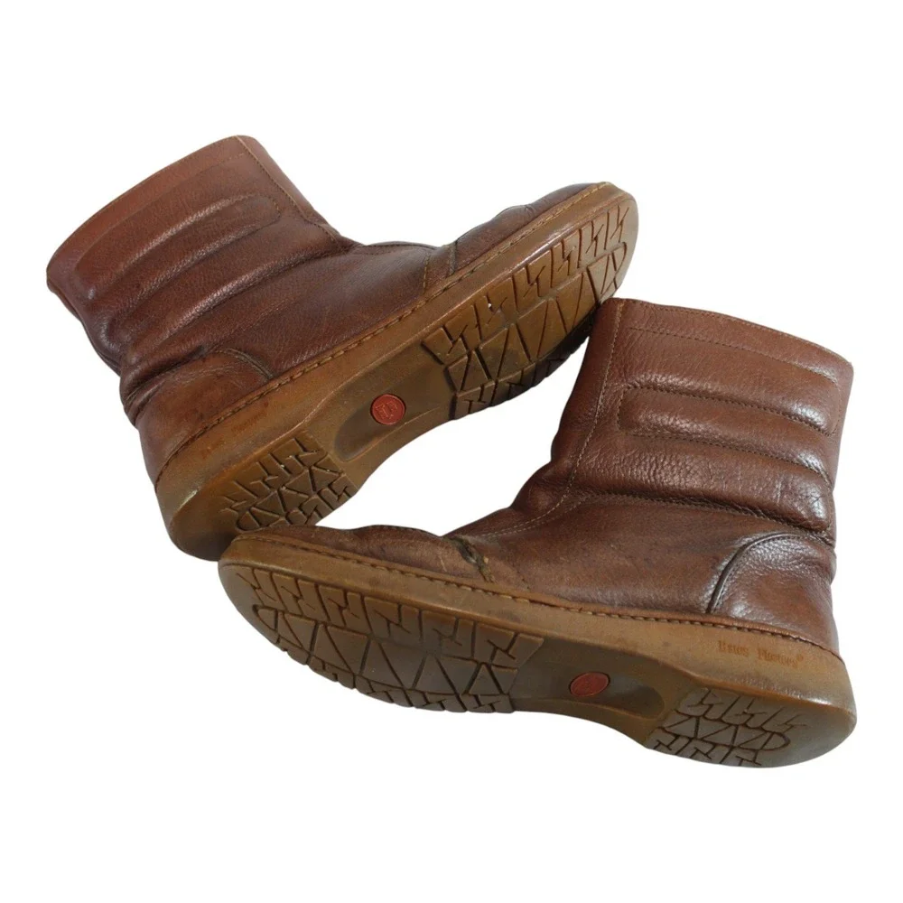 Vintage BATES Floaters‎ Boots 9.5 M Brown Leather Boots Wool Lining
